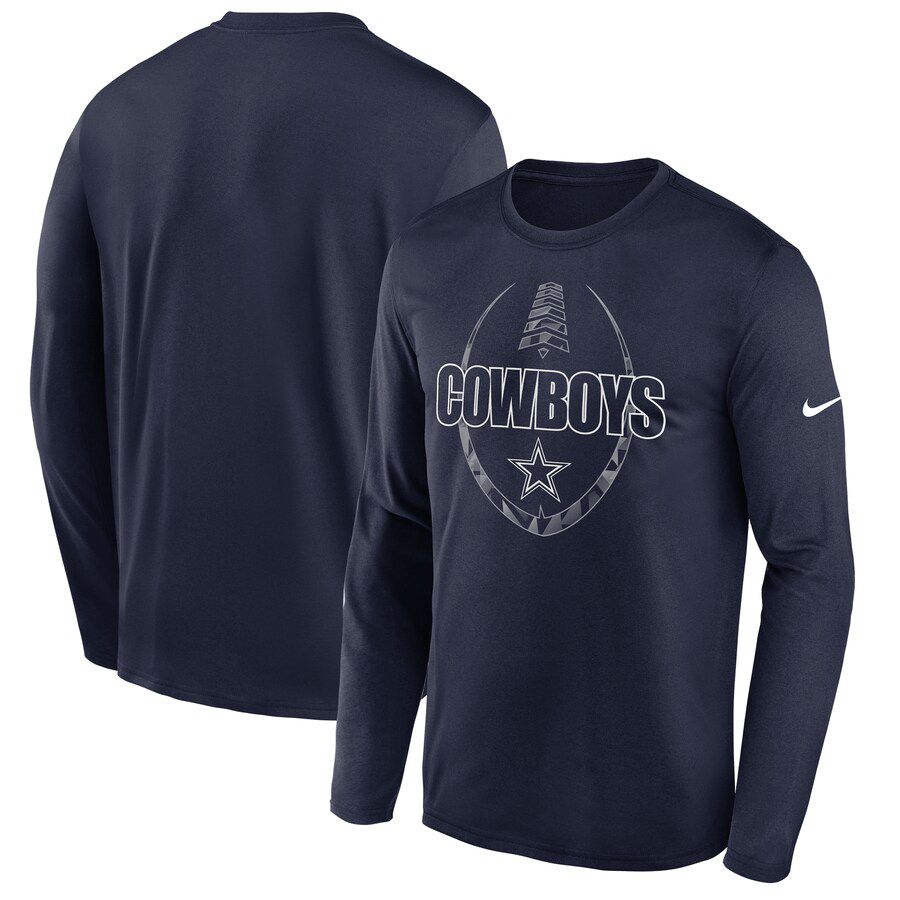 Men Dallas Cowboys Navy Nike Icon Legend Performance Long Sleeve T-Shirt